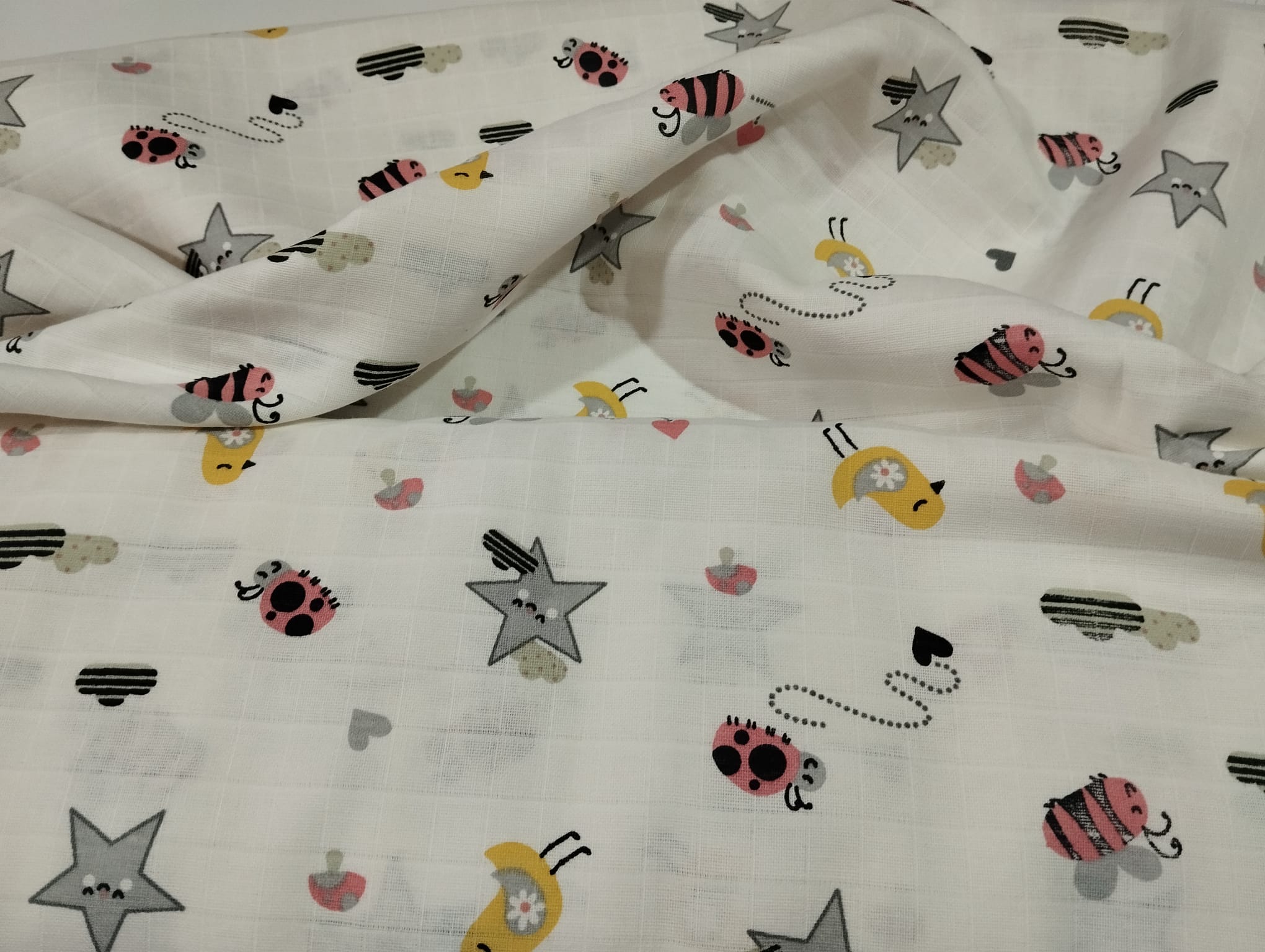 Premium Organik Bebek Müslin Kumaş | %100 Pamuk Çift Katlı Müslin | Nefes Alan Yumuşak Dokulu / 1 metre