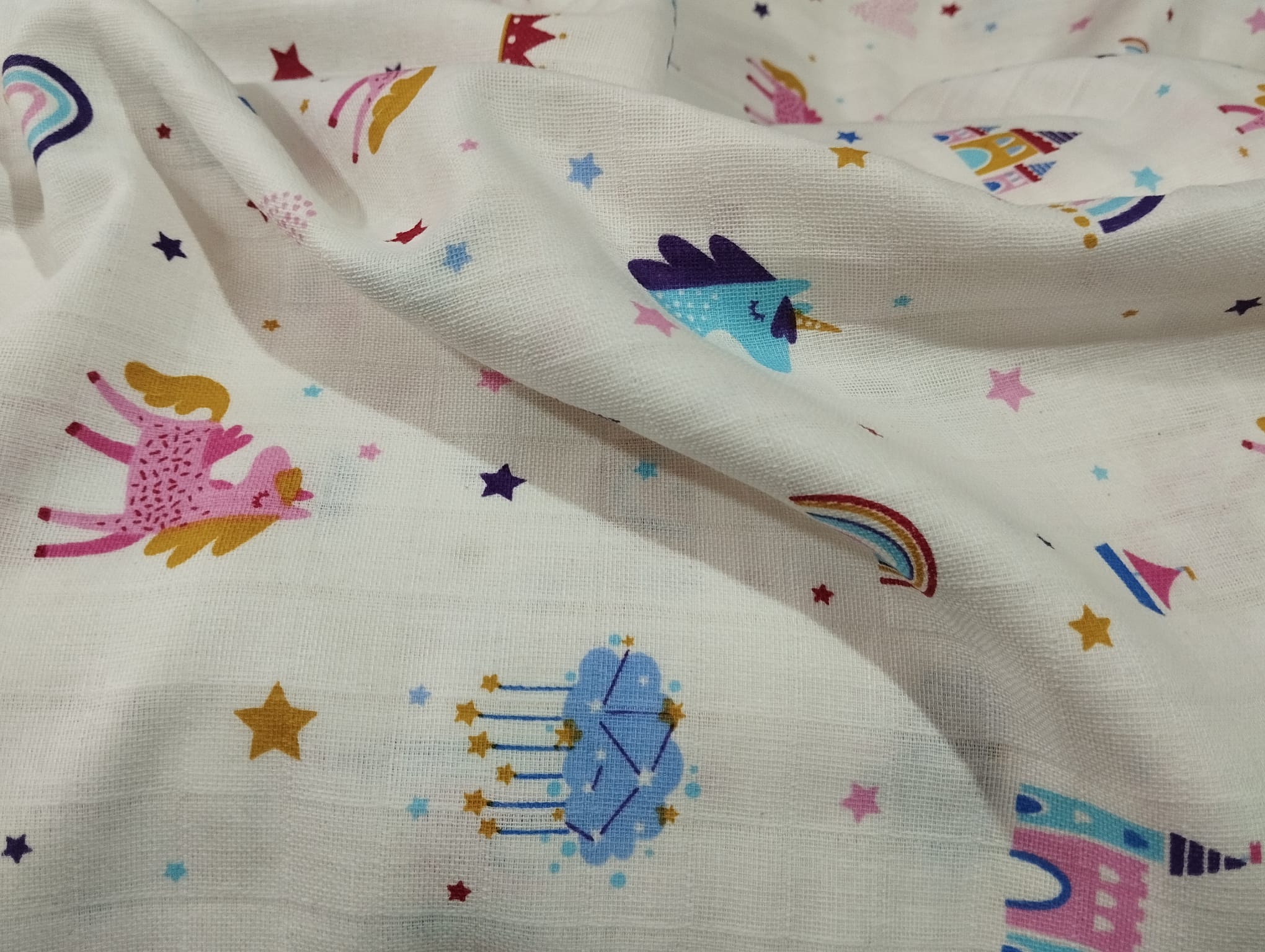 Premium Organik Bebek Müslin Kumaş | %100 Pamuk Çift Katlı Müslin | Nefes Alan Yumuşak Dokulu / 1 metre